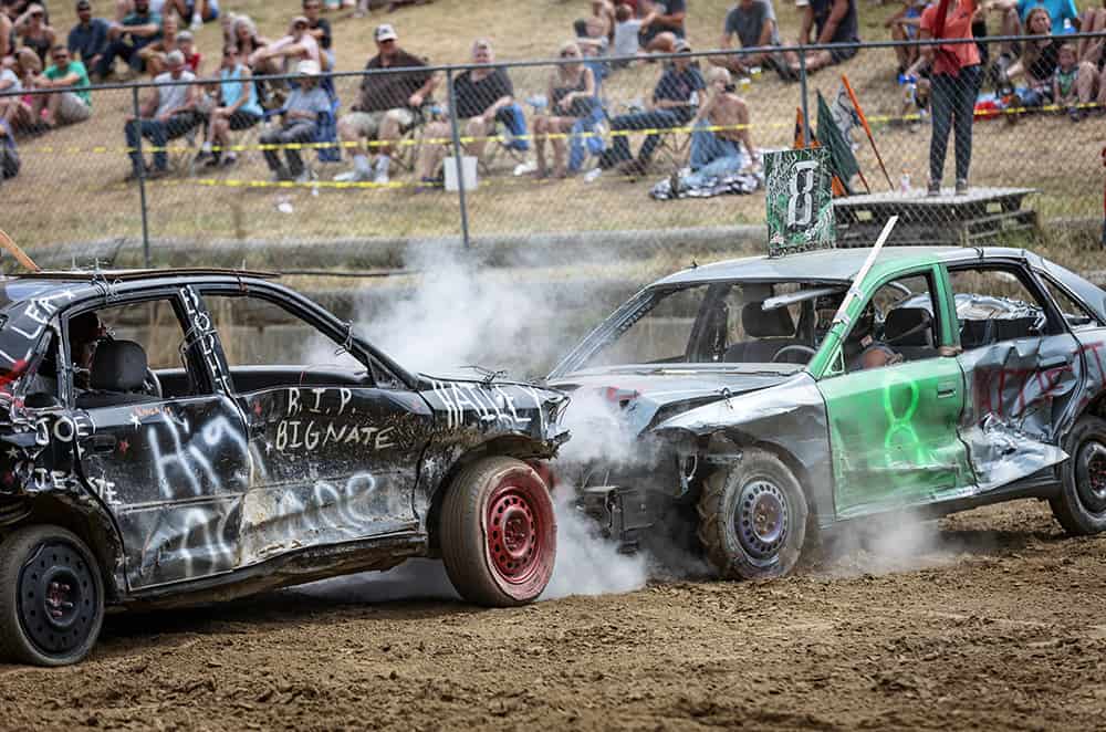 demolition derby at the Lebanon Country Fair